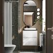 IKEA - ANGSJÖN/TOLKEN/BACKSJÖN, wash-basin and cabinet, glossy varnish white-black marble look, 62x49x71 cm