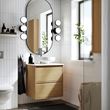 IKEA - ANGSJÖN/TOLKEN/LERSJÖN, wash-basin and cabinet, oak effect-white marble effect, 62x49x79 cm