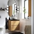 IKEA - ANGSJÖN/TOLKEN/LERSJÖN, wash-basin and cabinet, oak effect-black marble effect, 62x49x79 cm