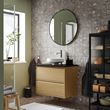 IKEA - ANGSJÖN/TOLKEN/LERSJÖN, wash-basin and cabinet, oak effect-black marble effect, 82x49x79 cm