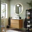 IKEA - ANGSJÖN/TOLKEN/LERSJÖN, wash-basin and cabinet, oak effect-white marble effect, 82x49x79 cm