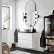 IKEA - ANGSJÖN/TOLKEN/LERSJÖN, wash-basin and cabinet, glossy varnish white-black marble look, 82x49x79 cm