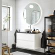 IKEA - ANGSJÖN/TOLKEN/LERSJÖN, wash-basin and cabinet, glossy varnish white-black marble look, 102x49x79 cm