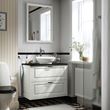 IKEA - TANNFORSEN/TOLKEN/VASTERSJÖN, wash-basin and cabinet, white-black marble appearance, 82x49x79 cm