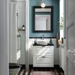IKEA - TANNFORSEN/TOLKEN/VASTERSJÖN, wash-basin and cabinet, white-black marble appearance, 62x49x79 cm