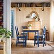 IKEA - PINNTORP, wooden chair, pine-stained blue