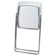 IKEA - NISSE, folding chair, high-gloss white/chrome-plated