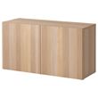 IKEA - BESTA, dolap kombinasyonu, ağartılmış meşe görünümlü, 120x40x64 cm