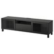 IKEA - BESTA, tv sehpası, venge-siyah-kahverengi-şeffaf cam, 180x42x48 cm