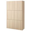 IKEA - BESTA, dolap kombinasyonu, ağartılmış meşe görünümlü, 120x40x192 cm