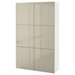 IKEA - BESTA, dolap kombinasyonu, beyaz-parlak cila-bej, 120x40x192 cm
