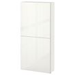 IKEA - BESTA, wall cabinet, high-gloss-white, 60x22x128 cm