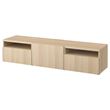 IKEA - BESTA, tv sehpası, ağartılmış meşe görünümlü, 180x42x39 cm