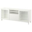 IKEA - BESTA, tv sehpası, beyaz-şeffaf cam, 180x40x74 cm