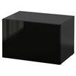 IKEA - BESTA, storage combination, black-brown/high-gloss/black, 60x42x38 cm