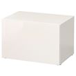 IKEA - BESTA, storage combination, high-gloss-white, 60x42x38 cm