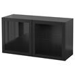 IKEA - BESTA, dolap kombinasyonu, venge-siyah-kahverengi-şeffaf cam, 120x40x64 cm