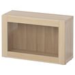 IKEA - BESTA, dolap kombinasyonu, ağartılmış meşe görünümlü-beyaz meşe görünümlü-şeffaf cam, 60x20x38 cm
