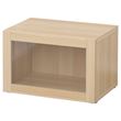 IKEA - BESTA, dolap kombinasyonu, ağartılmış meşe görünümlü-beyaz meşe görünümlü-şeffaf cam, 60x40x38 cm