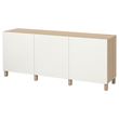 IKEA - BESTA, storage combination, white stained oak effect/white, 180x40x74 cm