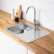 IKEA - FYNDIG, 1 bowl insert sink with drainer, stainless steel, 70x50 cm