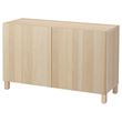 IKEA - BESTA, storage combination, white stained oak effect, 120x40x74 cm