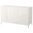 IKEA - BESTA, dolap kombinasyonu, parlak cila-beyaz, 120x42x74 cm
