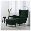 IKEA - STRANDMON, wing chair, djuparp dark green