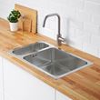 IKEA - HILLESJÖN/LILLVIKEN, 1,5 bowl insert sink, stainless steel, 75x46 cm