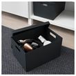 IKEA - TJENA, box with lid, black, 25x35x20 cm