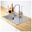 IKEA - FYNDIG/LILLVIKEN, 1 bowl insert sink with drainer, stainless steel, 70x50 cm