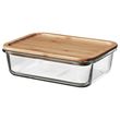 IKEA - IKEA 365+, glass food container with lid, glass/bamboo, 1 l