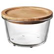 IKEA - IKEA 365+, kapaklı cam saklama kabı, cam-bambu, 600 ml