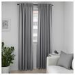 IKEA - MAJGULL, blackout curtain, 1 pair, grey, 145x300 cm