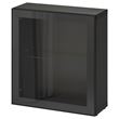 IKEA - BESTA, dolap kombinasyonu, venge-siyah-şeffaf cam, 60x22x64 cm