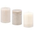 IKEA - FÖRSÖKA, block candle, beige, 30 hr