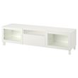 IKEA - BESTA, tv sehpası, beyaz-şeffaf cam, 180x42x48 cm