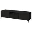 IKEA - BESTA, tv sehpası, venge-parlak cila-siyah-füme cam, 180x42x48 cm
