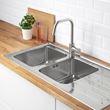 IKEA - VATTUDALEN/LILLVIKEN, 2-bowl insert sink with drainer, stainless steel, 110x53 cm