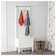 IKEA - HEMNES, storage bench and towel rail, white, 64x37x173 cm