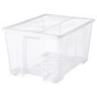 IKEA - SAMLA, box with lid, transparent, 79x57x43 cm/130 l