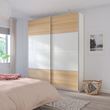 IKEA - MEHAMN, panels for sliding door frame, white stained oak effect/white, 75x236 cm