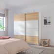 IKEA - MEHAMN, panels for sliding door frame, white stained oak effect/white, 75x201 cm