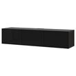 IKEA - BESTA, tv bench, black-brown/high-gloss/black, 180x42x38 cm