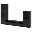 IKEA - BESTA, tv storage unit, black-brown/black/brown/clear glass, 300x42x193 cm