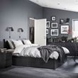 IKEA - MALM/LURÖY, double bed, blackbrown, 140x200 cm