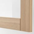IKEA - BESTA, dolap kombinasyonu, ağartılmış meşe görünümlü-beyaz meşe görünümlü-şeffaf cam, 60x20x64 cm