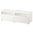 IKEA - BESTA, tv bench, high-gloss-white, 120x42x39 cm