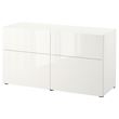 IKEA - BESTA, dolap kombinasyonu, parlak cila-beyaz, 120x42x65 cm