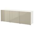 IKEA - BESTA, dolap kombinasyonu, beyaz-parlak cila-bej, 180x42x65 cm
